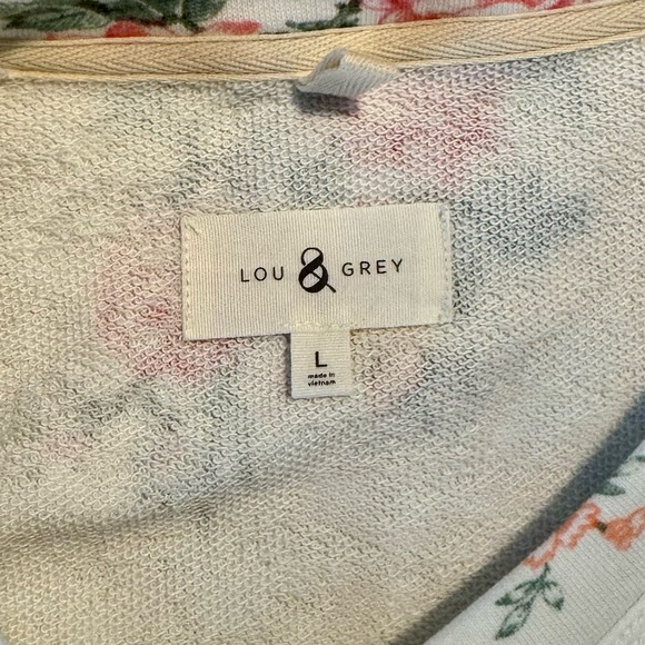 Lou & Grey Pink and White Floral Crew Neck Sweater Set - Picture 4 of 8